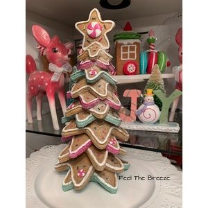11” Pastel Gingerbread Tree Figurine